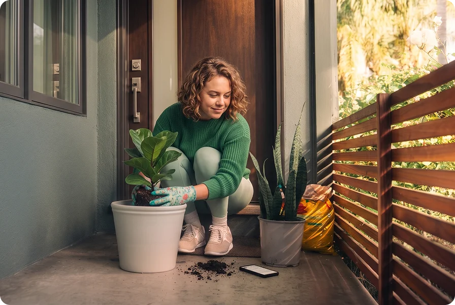A prospective tenant arriving at a rental home