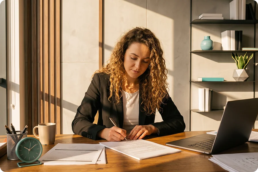 An advisor completing onboarding paperwork